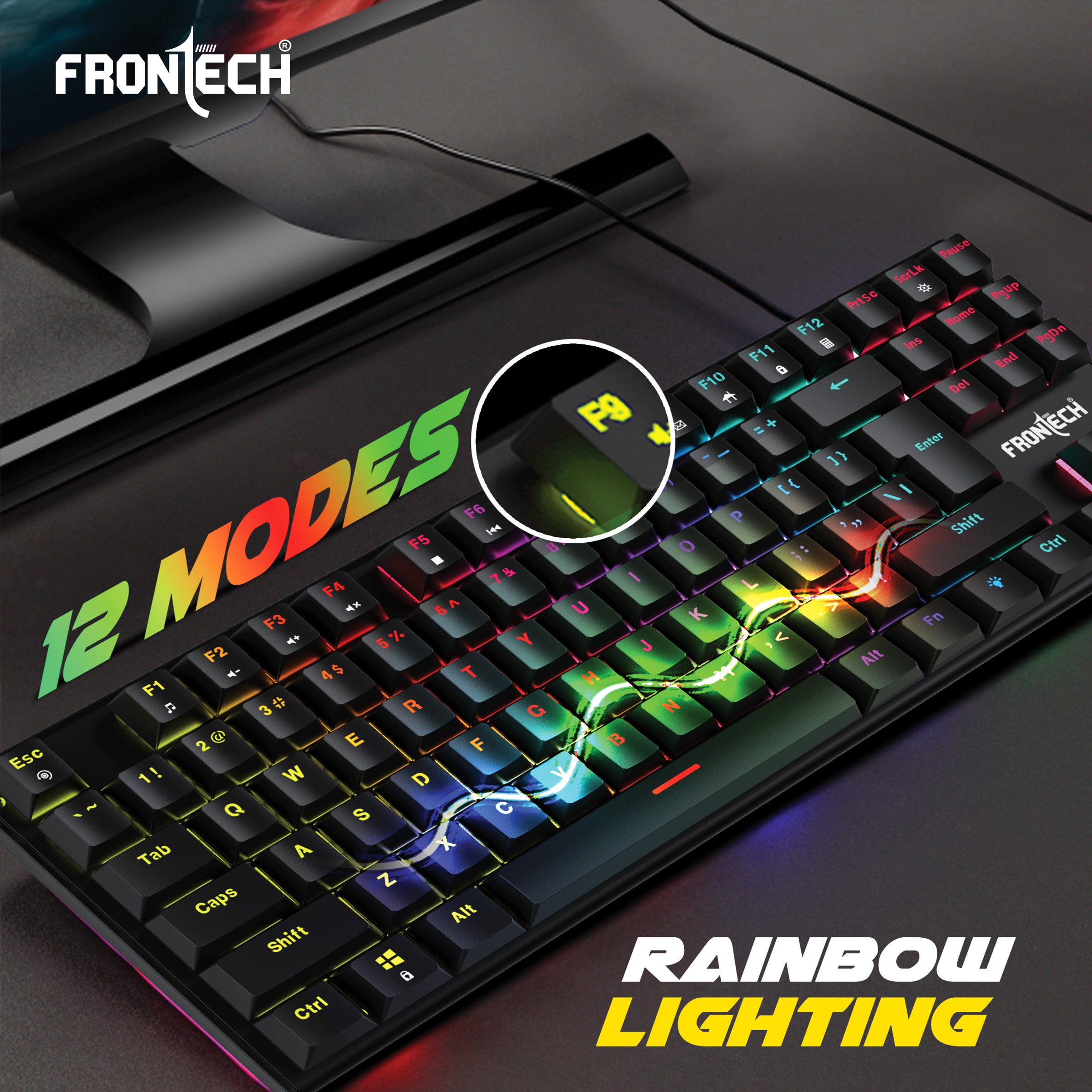 Frontech Wired Gaming Multicolor RGB Backlight Keyboard (KB-0014) Frontech Wired Gaming Multicolor RGB Backlight Keyboard (KB-0014)